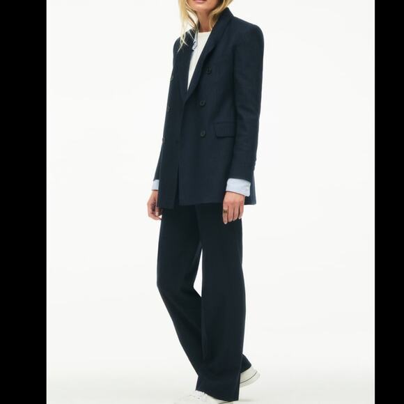 Zara Low Rise Wool Pinstripe Style Pants Limited Edition - Picture 2 of 9